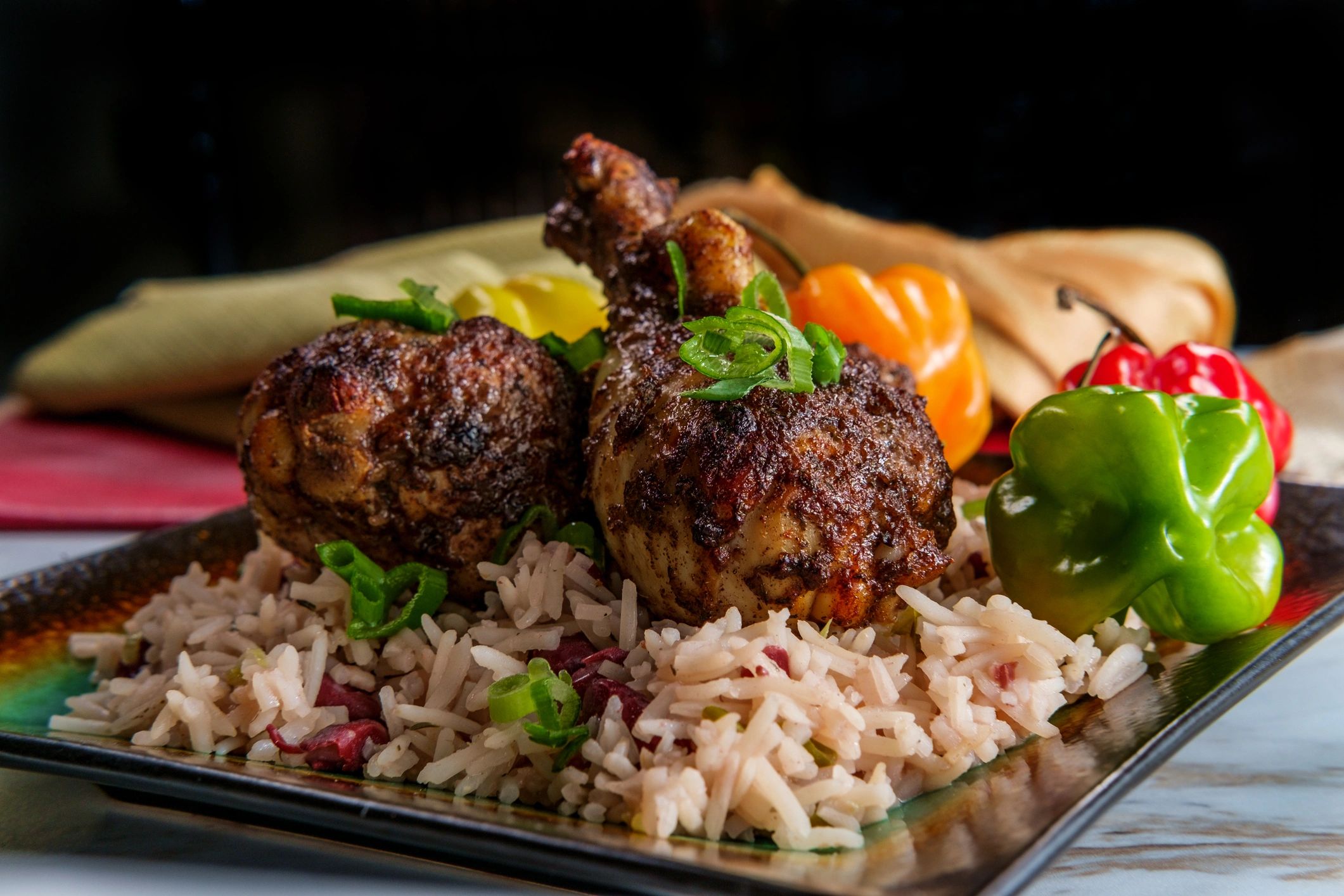 Jamaican jerk chicken Caribbean food
